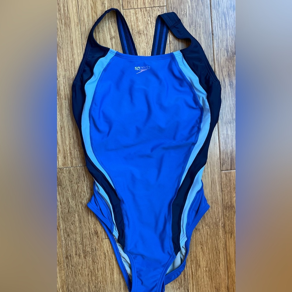Womens Swimwear Speedo one piece Swim Suit Navy Blue Size 10